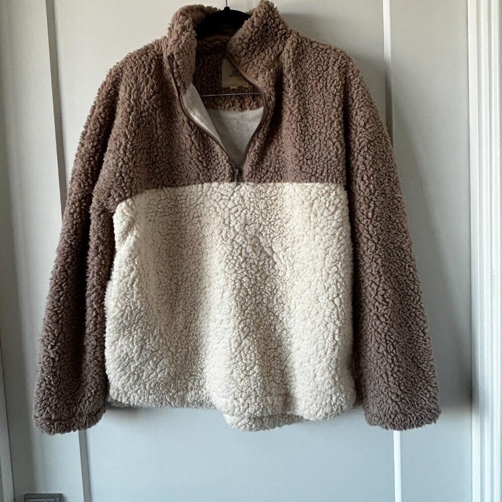 Thread Supply Cream and Brown Cozy Pullover Sweater